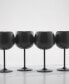 12 Oz Brushed Black Stainless Steel Red Wine Glasses, Set of 4