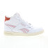 Reebok Club High Womens White Leather Lace Up Lifestyle Sneakers Shoes