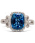 ფოტო #1 პროდუქტის London Blue Topaz (3-1/2 ct. t.w.) & Diamond (3/8 ct. t.w.) Swirl Ring in 10k White Gold