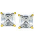 Фото #3 товара Cubic Zirconia Square Solitaire Stud Earrings, Created for Macy's