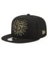 Фото #1 товара Men's Black San Francisco Giants Metallic Logo 9FIFTY Snapback Hat