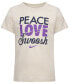 Фото #1 товара Little Girls Ringlet Peace Love Swoosh Graphic T-Shirt