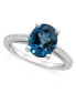 ფოტო #1 პროდუქტის London Blue Topaz (3-5/8 ct. t.w.) and Diamond (1/4 ct. t.w.) Ring in 14K White Gold
