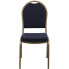 Hercules Series Dome Back Stacking Banquet Chair In Navy Patterned Fabric - Gold Frame