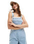 ASOS DESIGN soft wide leg dungaree in mid blue Синий, 34 - фото #2