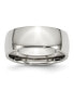 Stainless Steel Polished 8mm Half Round Band Ring