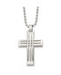 ფოტო #1 პროდუქტის Stainless Steel Polished Cross Pendant on a Ball Chain Necklace