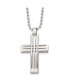 Stainless Steel Polished Cross Pendant on a Ball Chain Necklace