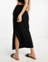 4th & Reckless onyx beach ring side midi skirt co-ord in black