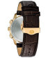 ფოტო #3 პროდუქტის Men's Chronograph Wilton Brown Leather Strap Watch 46.5mm
