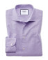 Фото #1 товара Charles Tyrwhitt Lilac Business Casual Leno Texture Extra Slim Fit Shirt Men's