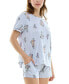 Фото #12 товара Women's 2-Pc. Printed Short Pajamas Set