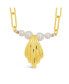 Фото #3 товара Sterling Forever silver-Tone or Gold-Tone Cultured Shell Pearls With Shell Pendant Chérie Necklace