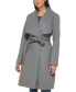 Фото #4 товара Women's Wool Blend Belted Wrap Coat