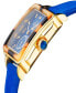 ფოტო #2 პროდუქტის Women's Bari Tortoise Swiss Quartz Italian Blue Leather Strap Watch 34mm