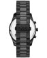 Men's Lexington Chronograph Black Ion Plated Stainless Steel Watch 44mm