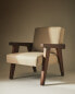 Walnut upholstered wool armchair zara home by blasco