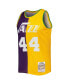 Men's Pete Maravich Purple, Yellow New Orleans Jazz Hardwood Classics 1974-75 Split Swingman Jersey