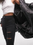 Topshop high rise Joni jeans with super-rips in black