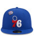 Фото #3 товара Men's Royal Philadelphia 76ers Chain stitch Logo Pin 59FIFTY Fitted Hat