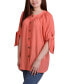 ფოტო #3 პროდუქტის Petite Size Elbow Sleeve Tie-Sleeve Blouse