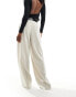 Vero Moda wide leg dad trousers in silver lining