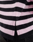 Monki long sleeve top in black and pink stripe