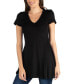 ფოტო #5 პროდუქტის Women's Short Sleeve Loose Fit Tunic Top