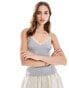 Mango lace trim cami vest in grey grau, S - EU 36 - фото #1