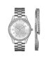 ფოტო #1 პროდუქტის Women's Mondrian Jewelry Set Diamond (1/6 ct.t.w.) Stainless Steel Watch