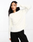 Фото #2 товара Morgan fluffy twist back jumper in white