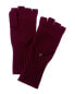 Amicale Cashmere Waffle Knit Cashmere Gloves Women's Purple