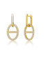 ფოტო #1 პროდუქტის 14K Gold Plated Cubic Zirconia with Hollow Circle Dangle Earrings