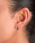 Black Cubic Zirconia Graduated Small Huggie Hoop Earrings, 0.79"