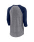 ფოტო #4 პროდუქტის Men's Heathered Gray, Navy Detroit Tigers Iconic Above Heat Speckled Raglan Henley 3/4 Sleeve T-shirt