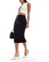 Фото #1 товара ASOS DESIGN bengaline tailored midi skirt in black