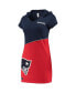 ფოტო #1 პროდუქტის Women's Navy and Red New England Patriots Hooded Mini Dress