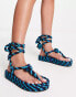 ASOS DESIGN Jetsetter premium rope tie espadrilles in blue