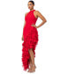 ფოტო #6 პროდუქტის Women's Ruffled Asymmetric-Hem Dress