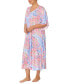 ფოტო #3 პროდუქტის Plus Size Paisley V-Neck Caftan Nightgown