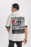 Фото #2 товара Fit Nba Toronto Raptors Oversize Fit Kapüşonlu Kısa Kollu Tişört B3883ax24sp