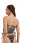 Фото #3 товара COLLUSION co-ord denim printed bandeau swim top tankini in grey