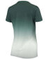 Women's Heather Green Michigan State Spartans Ombre V-Neck T-shirt