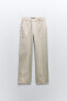 Wide-leg linen-blend trousers