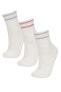 Kadın 3'lü Pamuklu Soket Çorap B8449axns