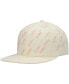 Men's Cream Triple Beam Allover Print Snapback Hat