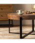 Фото #7 товара 33.86"Modern Retro Splicing Round Coffee Table, Fir Wood Table Top With Black Cross Legs Base