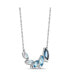 Sterling Silver Elegant Ombre Blue Topaz Marquise Bezel Set East West Pendant Featuring Sky, Swiss and London Blues Necklace