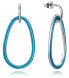 Steel earrings with blue rings 15043E01000