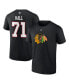 Фото #1 товара Men's Taylor Hall Black Chicago Blackhawks Authentic Stack Name and Number T-shirt